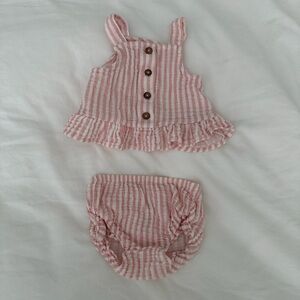 Adorable Pink Striped Matching Set